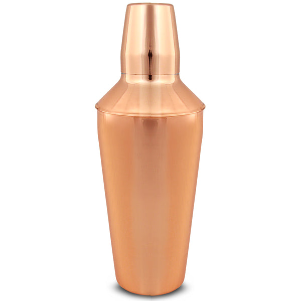 3 Piece Cocktail Shaker 750ml - Copper Plated