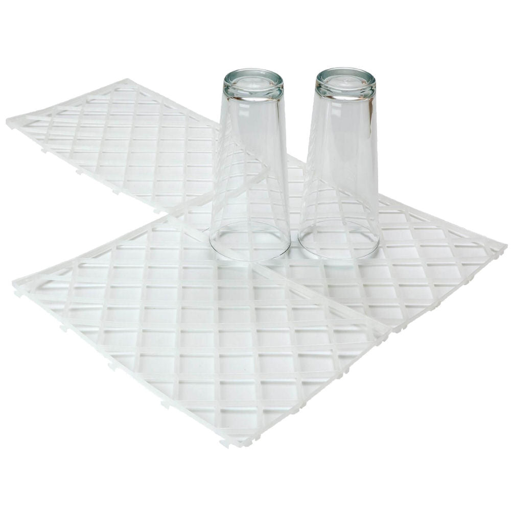 White Plastic Glass Mats - Pack of 10