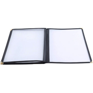 A5 Black American Style Menu Cover - 4 Page