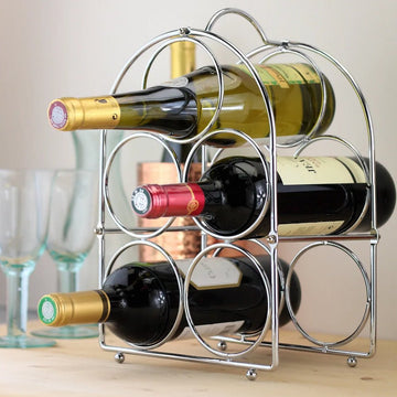 5 Bottle Wine Rack - Chrome - BarBits.co.uk