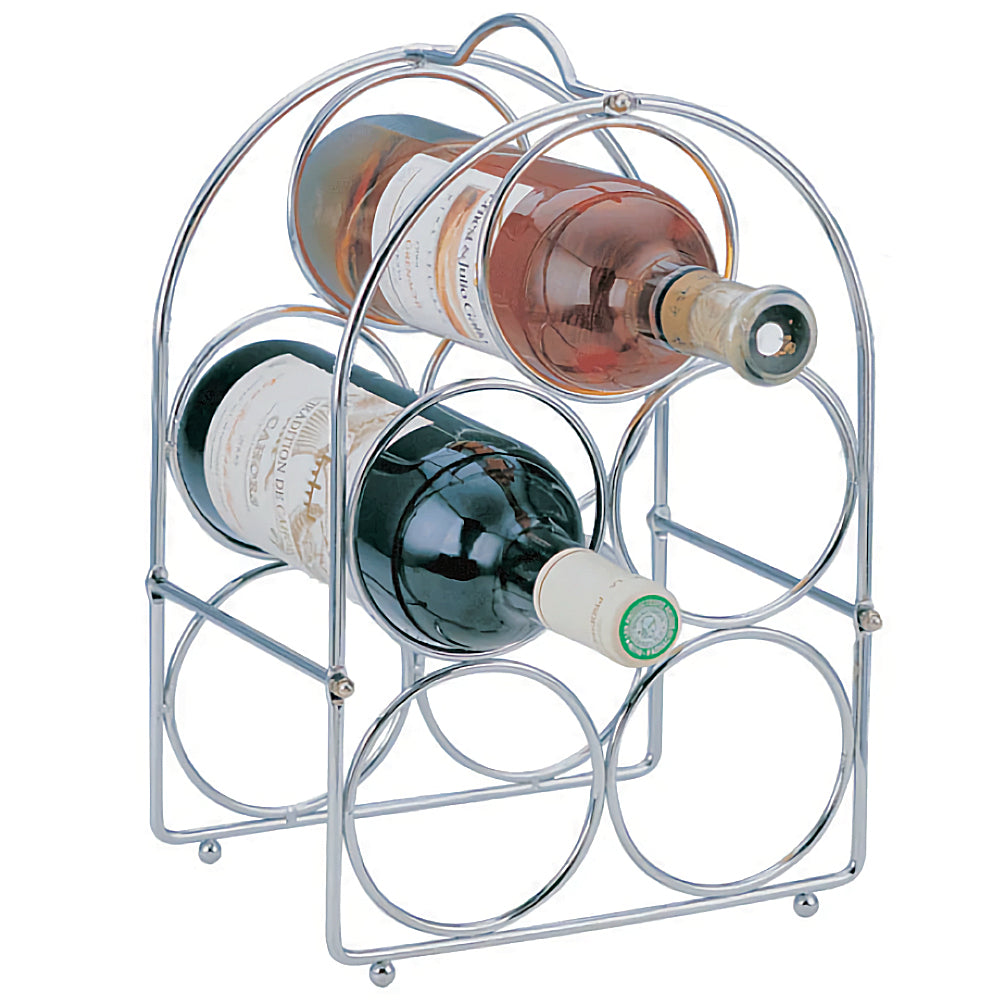 5 Bottle Wine Rack - Chrome - 0