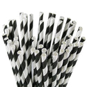 Black Candy Stripe Paper Straws 8