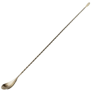 Round End Bar Spoon 45cm - Antique Brass