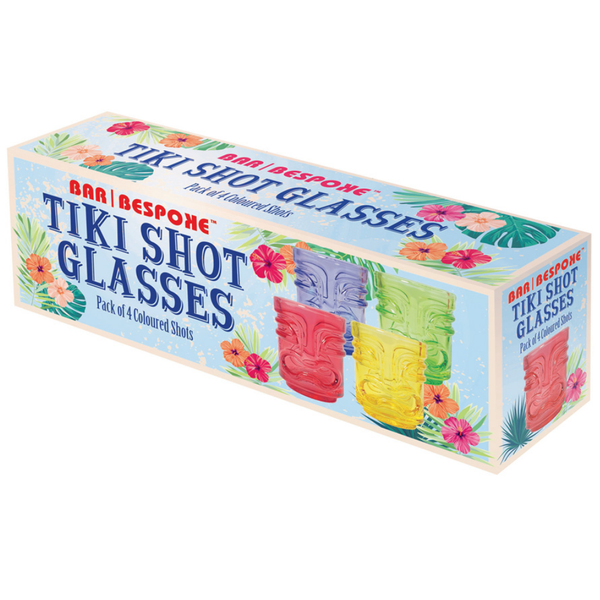 Coloured Tiki Shot Glasses - Set of 4