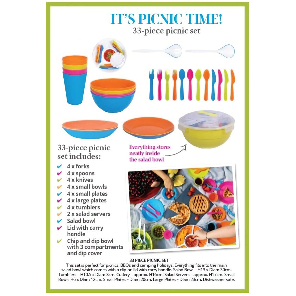 Plastic Picnic Set - 33 Piece