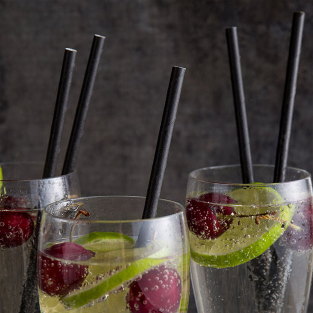 Black Paper Straws - Pack of 250