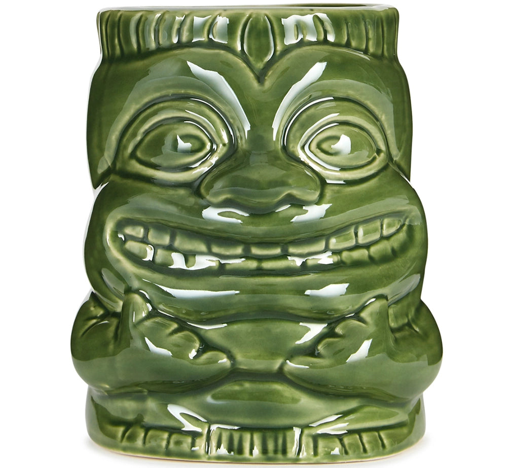 Green Ceramic Tiki Mug With Handle - 425ml