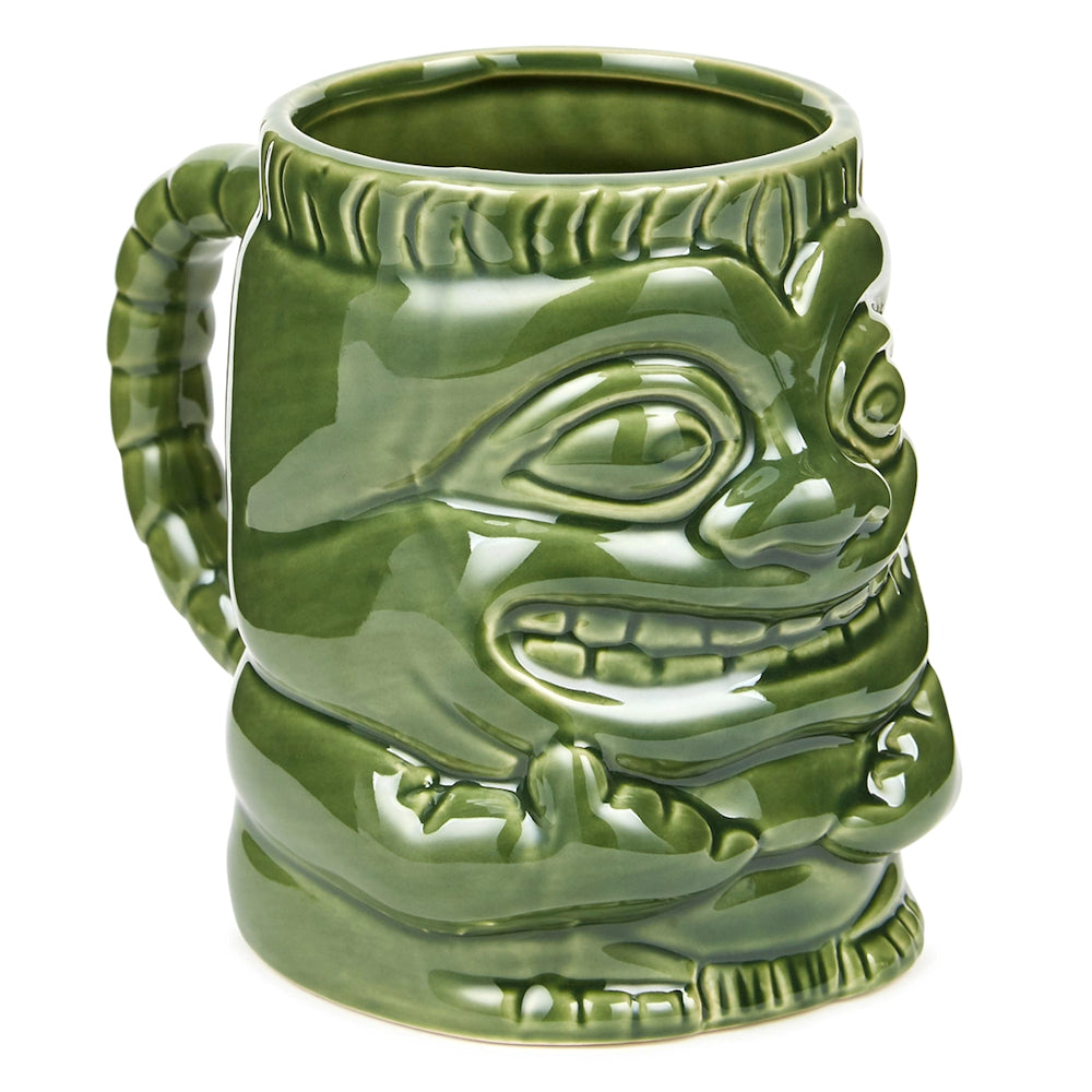 Green Ceramic Tiki Mug With Handle - 425ml