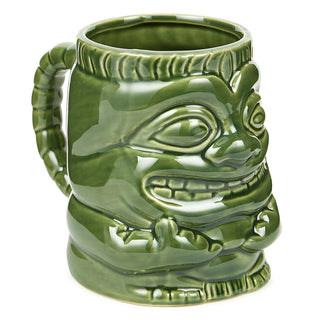 Green Ceramic Tiki Mug With Handle - 425ml