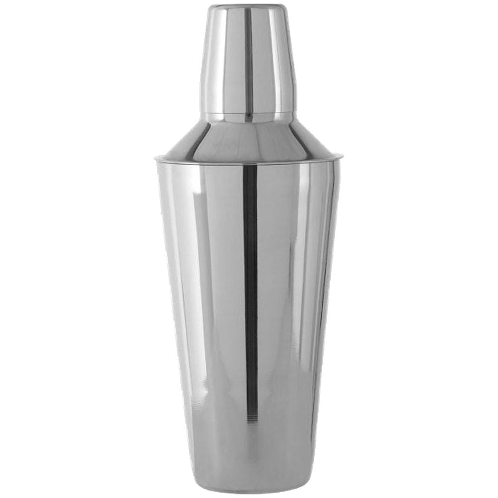 3 Piece Cocktail Shaker 750ml - Stainless Steel