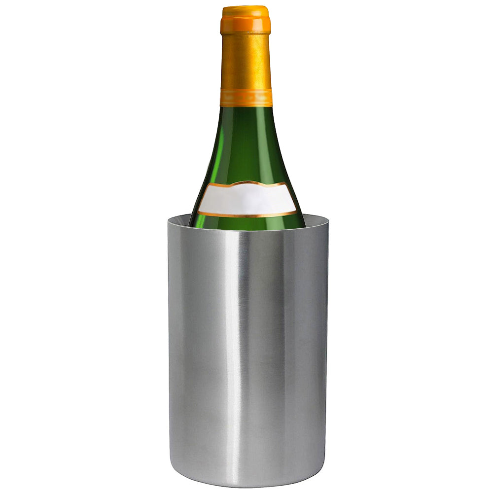 Double Walled Wine Bottle Cooler - Stainless Steel - 0