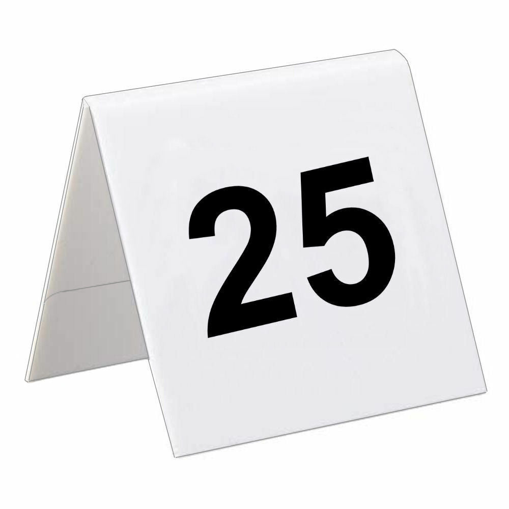 Plastic Table Numbers Signs 1 to 25