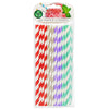 Striped Flexi Paper Straws 8" - Pack of 40
