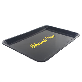Black Plastic Tip Tray - Gold Thank You