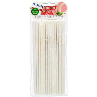 White Flexi Paper Straws 8