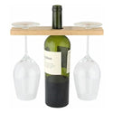 Wooden Bottle Neck Wine Glass Holder - 2 Glass