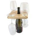 Wooden Bottle Neck Wine Glass Holder - 4 Glasses
