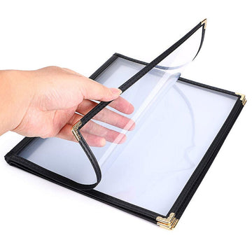 A4 Black American Style Menu Cover - 4 Page - BarBits.co.uk