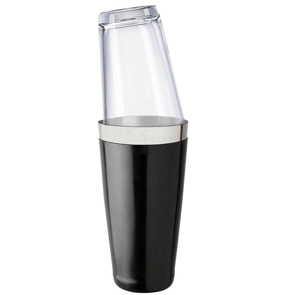 Boston Cocktail Shaker With Glass - Black Vinyl