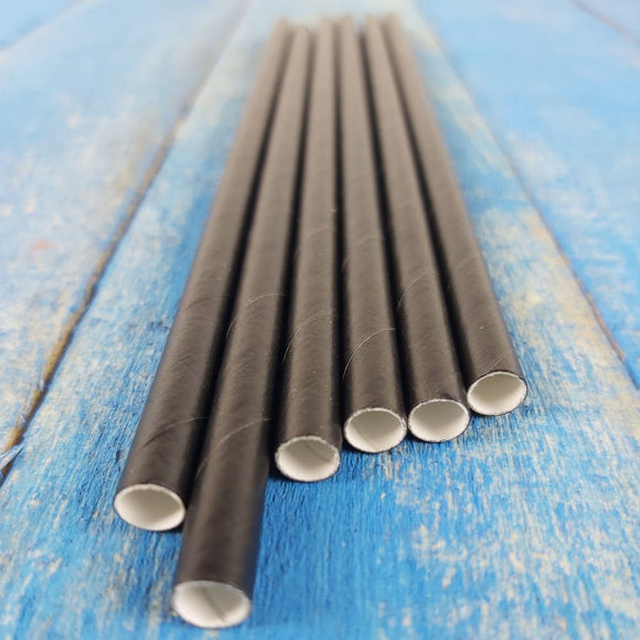 Black Paper Straws - Pack of 250 - BarBits.co.uk