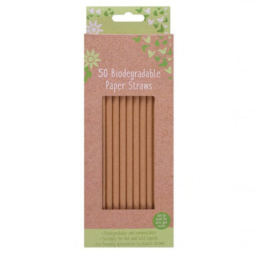Brown Paper Straws 8" - Pack of 50 - BarBits.co.uk
