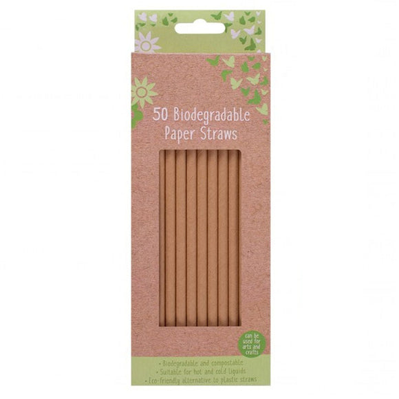 Brown Paper Straws 8" - Pack of 50 - BarBits.co.uk