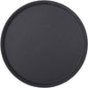 A black 16 inch round non-slip tray.