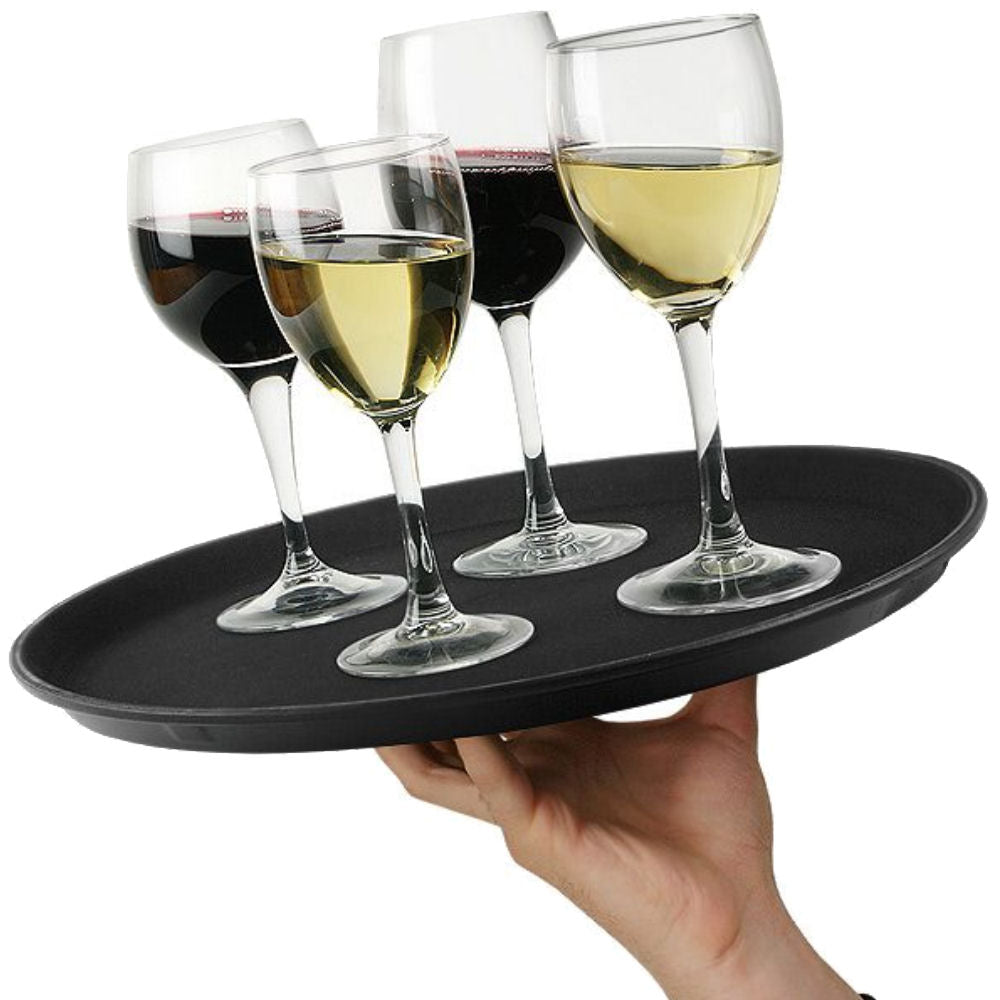 Round Non-Slip Tray Black 11"