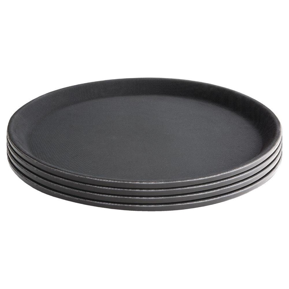 Round Non-Slip Tray Black 11"