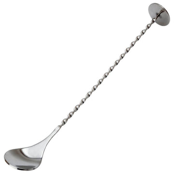 Classic Cocktail Spoon With Masher 27cm - Stainless Steel - BarBits.co.uk