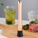 Cocktail muddler 20cm brushed copper tool with serrated base for muddling herbs fruits and ice in cocktails - BarBits.co.uk