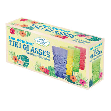 Coloured Tiki Hiball Glasses - Pack of 4 - BarBits.co.uk