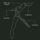 BarBits Double Reach Waiters Corkscrew - Blue stainless steel - BarBits.co.uk