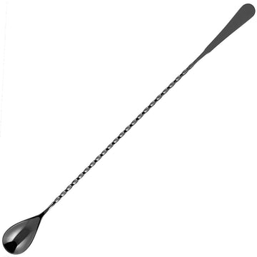 Flat End Bar Spoon 28cm - Gunmetal - BarBits.co.uk