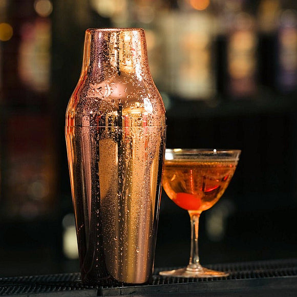 French Cocktail Shaker 600ml - Brushed Copper - BarBits.co.uk