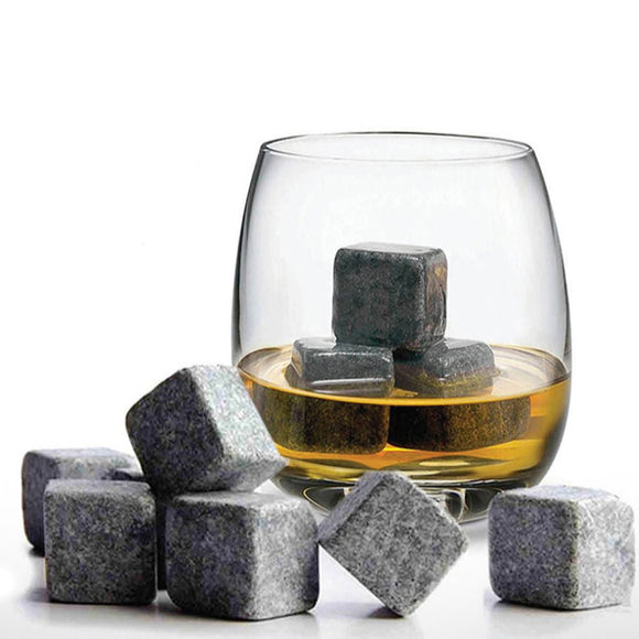 Granite Whisky Stones With Wooden Box - Set of 8 - BarBits.co.uk