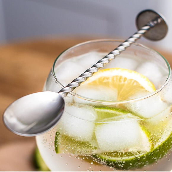 Mini Cocktail Spoon With Masher 15cm - Stainless Steel - BarBits.co.uk