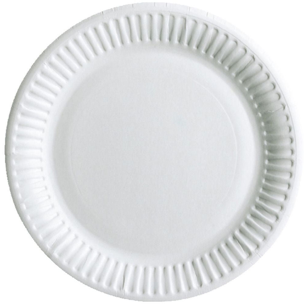 White Paper Plates 18cm - Pack of 100