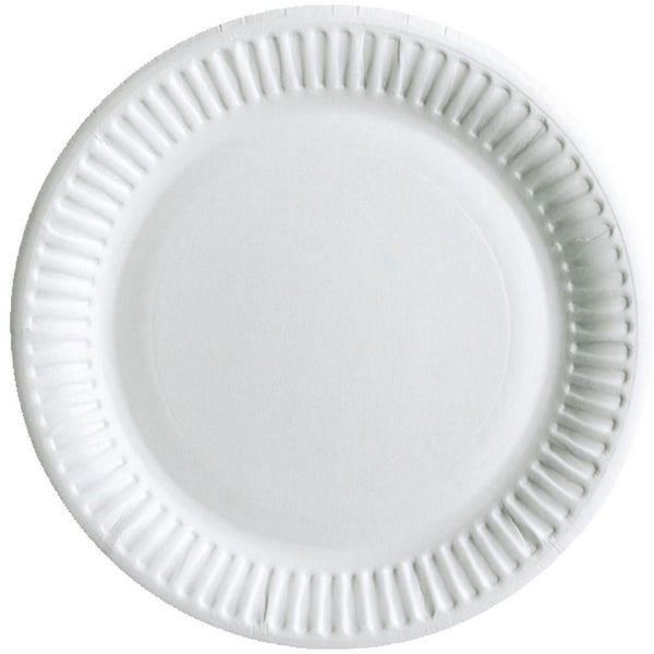 White Paper Plates 18cm - Pack of 100