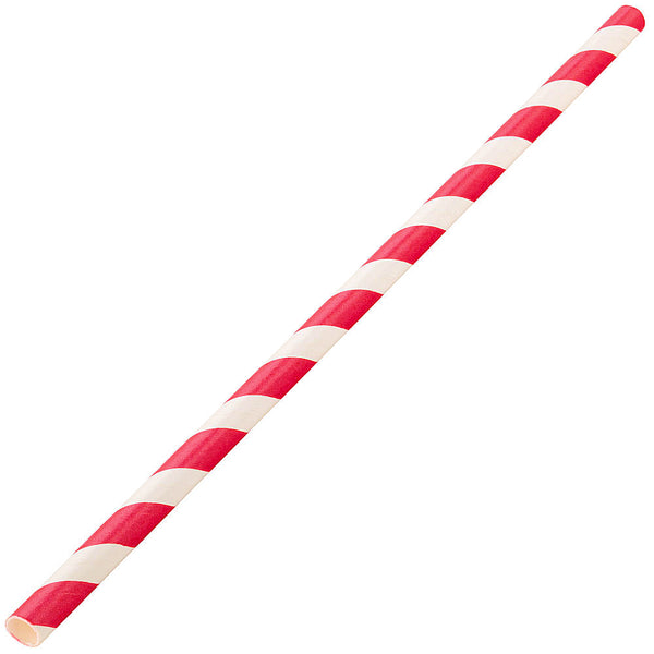Red Candy Stripe Paper Straws 8