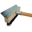 Pizza oven brush with wooden handle and wire bristles plus stainless steel scraper for cleaning pizza ovens - BarBits.co.uk