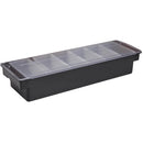 Plastic condiment dispenser 6 compartments with clear lid and trays for keeping cocktail garnishes organised - BarBits.co.uk