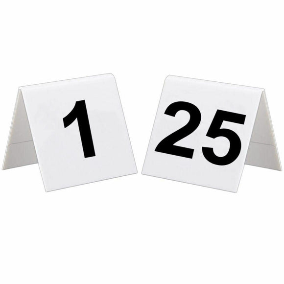 Plastic Table Numbers Signs 1 to 25 - BarBits.co.uk