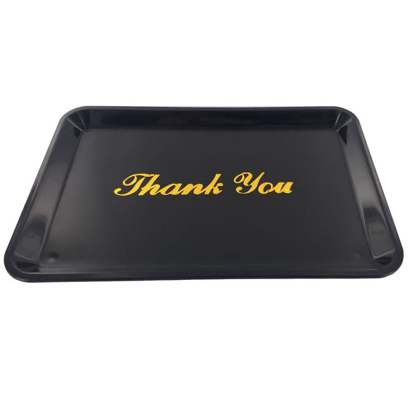 Plastic Tip Tray Gold Thank You - Pack of 12 - BarBits.co.uk