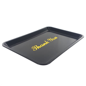 Plastic Tip Tray Gold Thank You - Pack of 12 - BarBits.co.uk