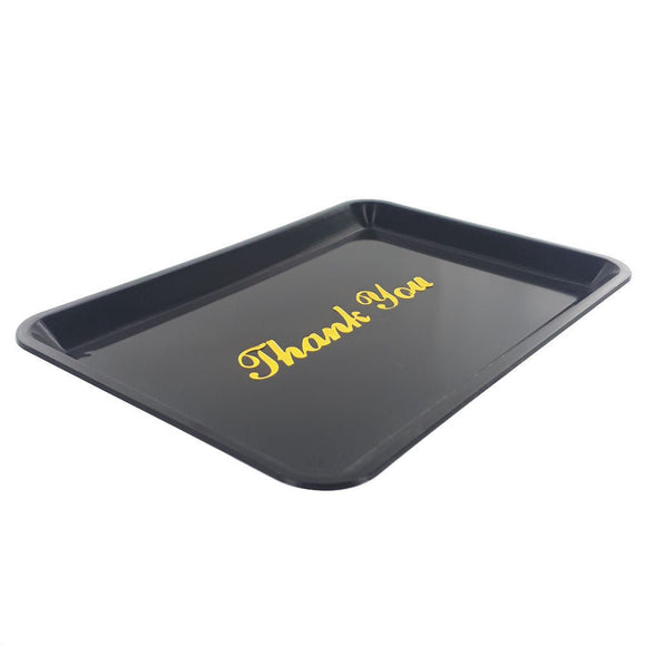 Plastic Tip Tray Gold Thank You - Pack of 12 - BarBits.co.uk