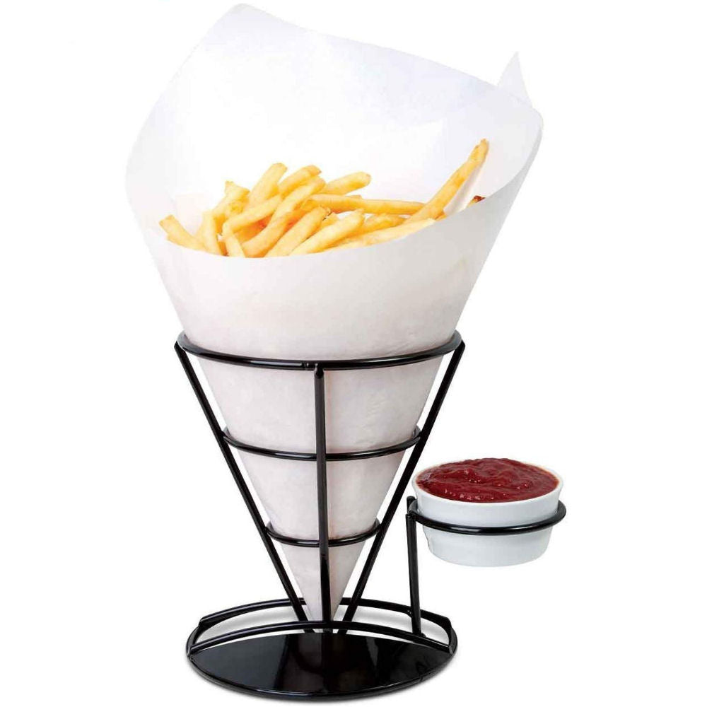 Chip Serving Cone & Ramekin Holder