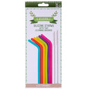 Reusable Silicone Drinking Straws & Brush - Pack of 8 - BarBits.co.uk