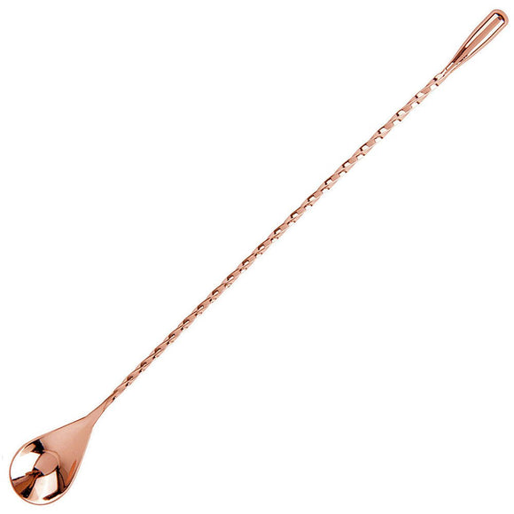 Round End Bar Spoon 28cm - Copper - BarBits.co.uk