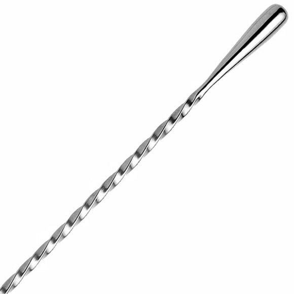 Round End Bar Spoon 28cm - Stainless Steel - BarBits.co.uk